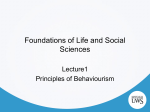 Lecture 1 Behaviourism FLSS 2015-16 Student - Moodle
