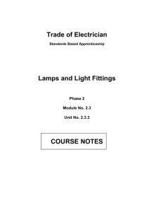Safety in Handling Lamps and Light Fittings