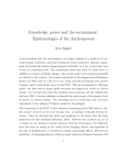Knowledge, power and the environment: Epistemologies of the