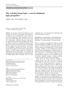 Academic paper : The evolving brand logic: A service
