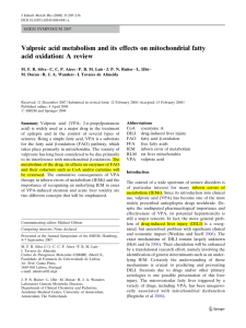 Valproic acid metabolism and its effects on mitochondrial fatty acid