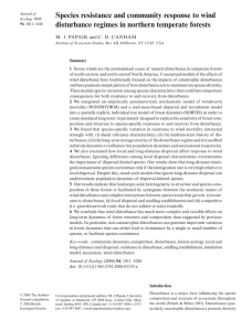 Species resistance and community response to wind disturbance