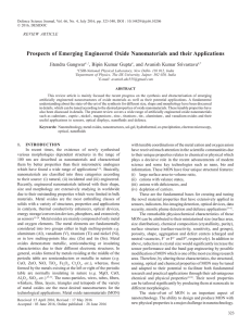 Prospects of Emerging Engineered oxide nanomaterials and their
