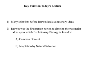 Key Points in Today`s Lecture