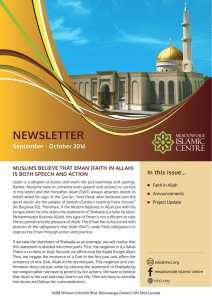 NEWSLETTER - Meadowvale Islamic Centre