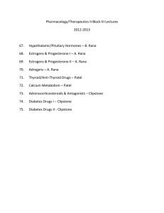 Pharmacology/Therapeutics II Block III Lectures 2012