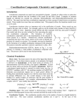 Coordination Compounds: Chemistry and Application
