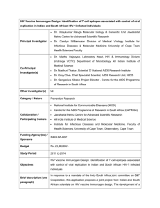 HIV Vaccine Immunogen Design