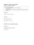 Module 3.B : Algebra