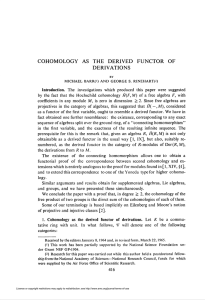 Cohomology as the derived functor of derivations.