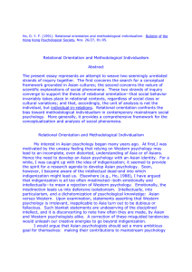 Relational Orientation and Methodological Individualism Abstract