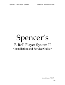 e-roll player system installation manual  - Spencer`s E