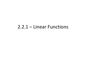 2.2.1 * Linear Functions