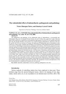 The rodenticidal effect of indomethacin: pathogenesis and pathology
