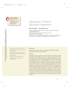 Adaptation in Natural Microbial Populations