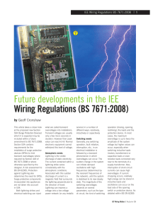 Future developments in the IEE Wiring Regulations