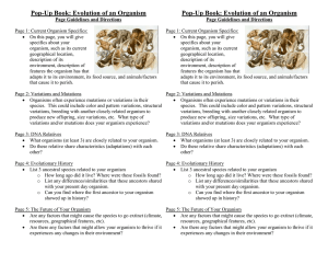 Evolution of an Organism