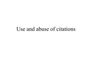 Use and abuse of citations