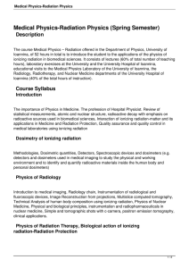 Medical Physics-Radiation Physics (Spring Semester)