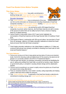 Fossil Free Student Union motion