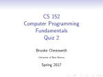 Quiz 2 - UNM Computer Science