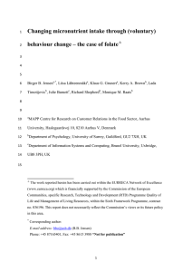 Changing micronutrient intake through (voluntary) behaviour