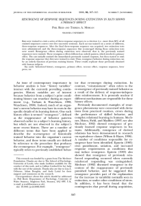 RESURGENCE OF RESPONSE SEQUENCES DURING