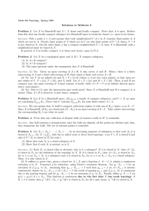 Solutions to Midterm 2 Problem 1. Let X be Hausdorff and A ⊂ X