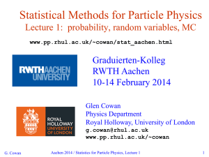 Statistical Methods for Particle Physics