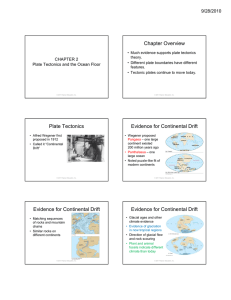 Chapter Overview Plate Tectonics Evidence for Continental Drift