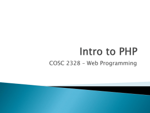Intro to PHP