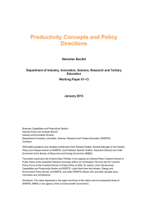Productivity Concepts and Policy Directions