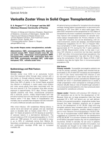 Varicella Zoster Virus in Solid Organ Transplantation