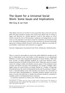 The Quest for a Universal Social Work: Some Issues and Implications