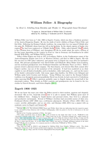 William Feller: A Biography - Fachrichtung Mathematik