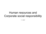 Human resources and Corporate social responsibility