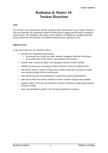 Nuclear Reactions - Kelso High School