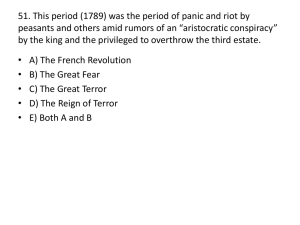 51. This period (1789) was the period of panic and riot by peasants