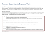 American Cancer Society: Program of Work