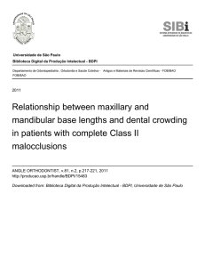 Relationship between maxillary and mandibular base