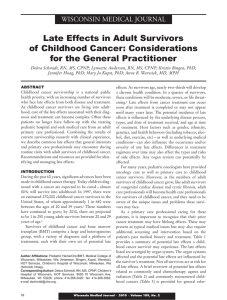 late effects in adult Survivors of Childhood Cancer