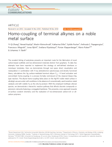 Homo-coupling of terminal alkynes on a noble metal surface