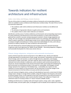 Towards indicators for resilient architecture and infrastructure