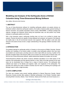 Modelling and Analysis of the Earthquake Zones of British