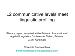 Linguistic indicators of L2 proficiency levels Some conceptual