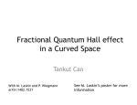 Fractional Quantum Hall effect in a Curved Space