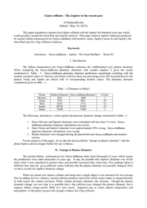 Giant collision - The Jupiter in the recent past A Paramashivam