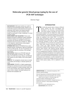 Molecular genetic blood group typing by the use of