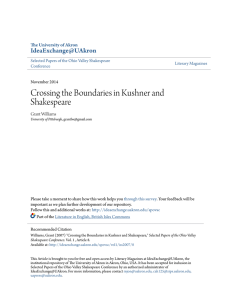 Crossing the Boundaries in Kushner and Shakespeare