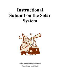 Instructional Subunit on the Solar System